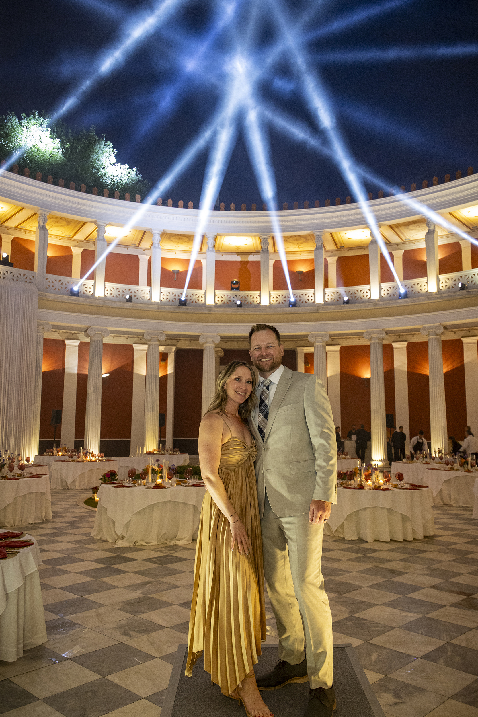 Elegantly decorated gala dinner venue